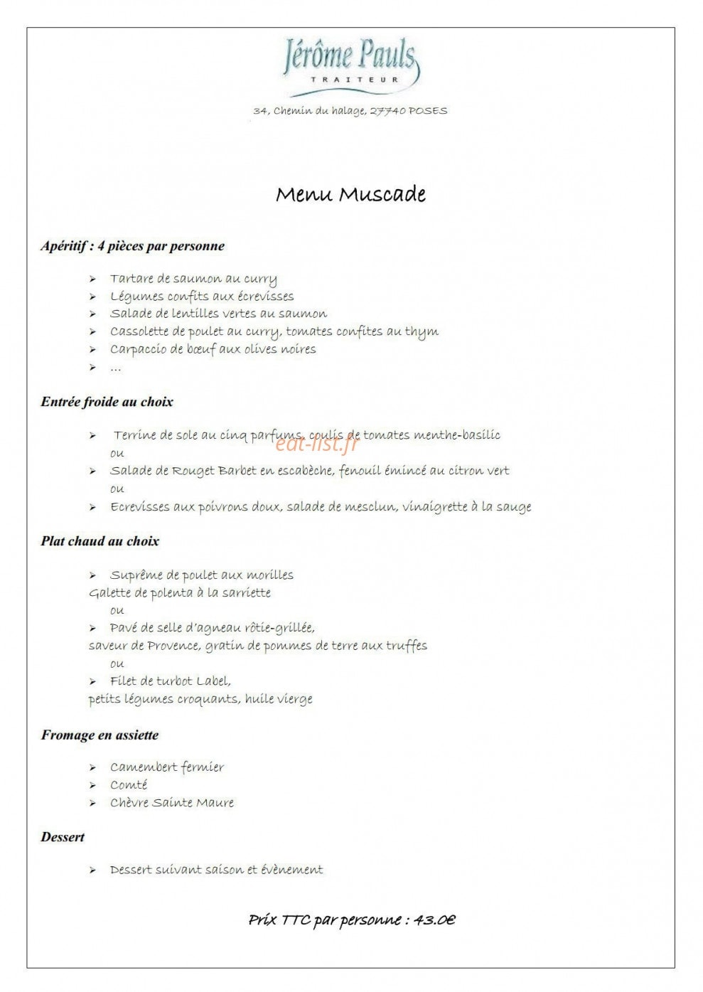 Auberge du Halage — carte page 7