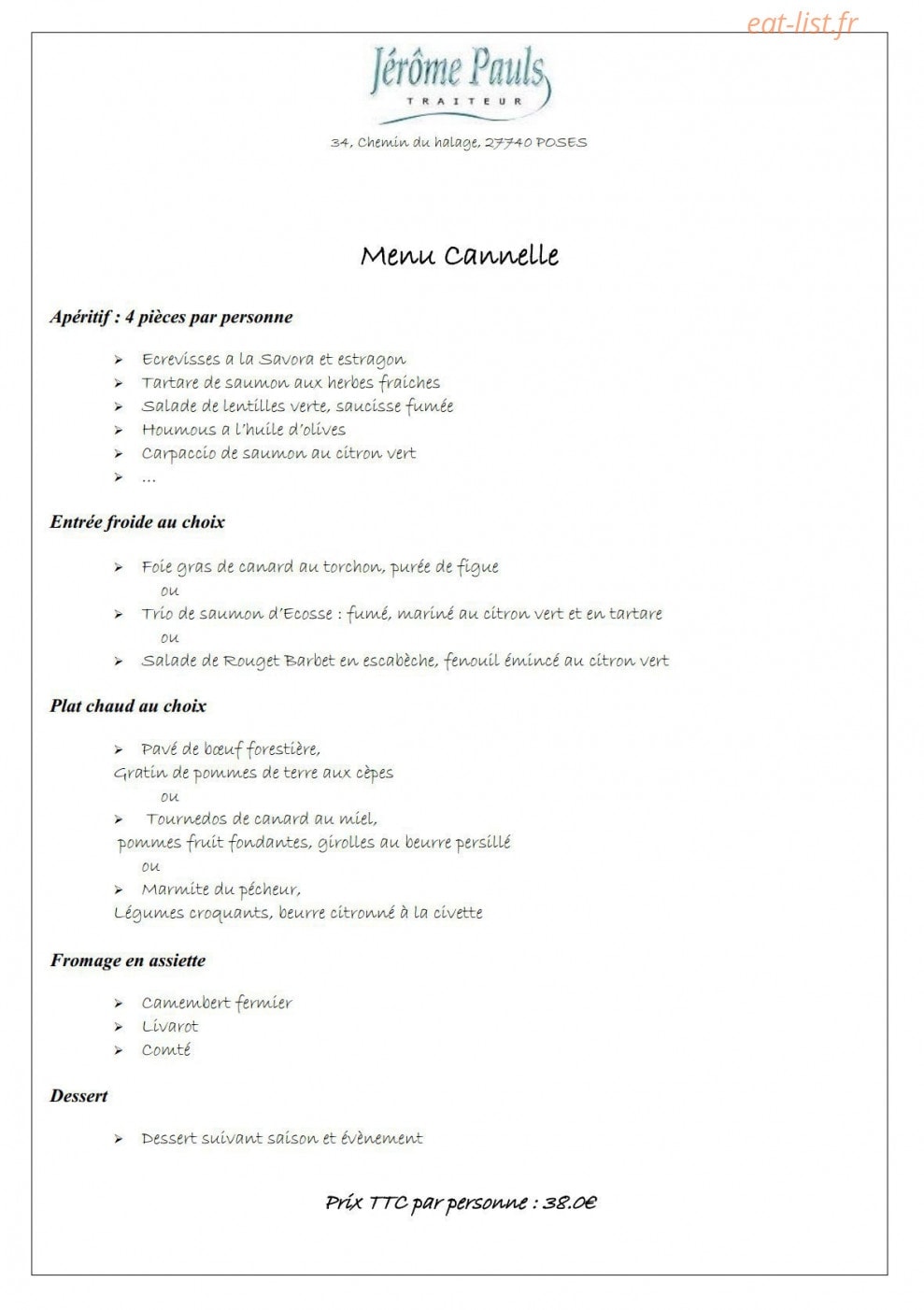 Auberge du Halage — carte page 3