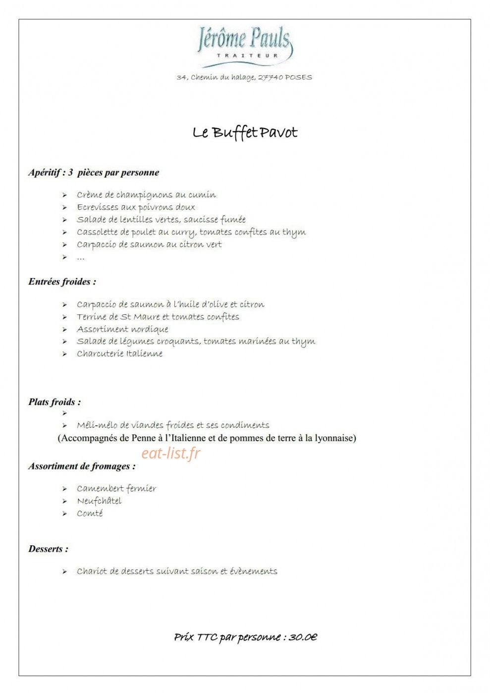Auberge du Halage — carte page 8