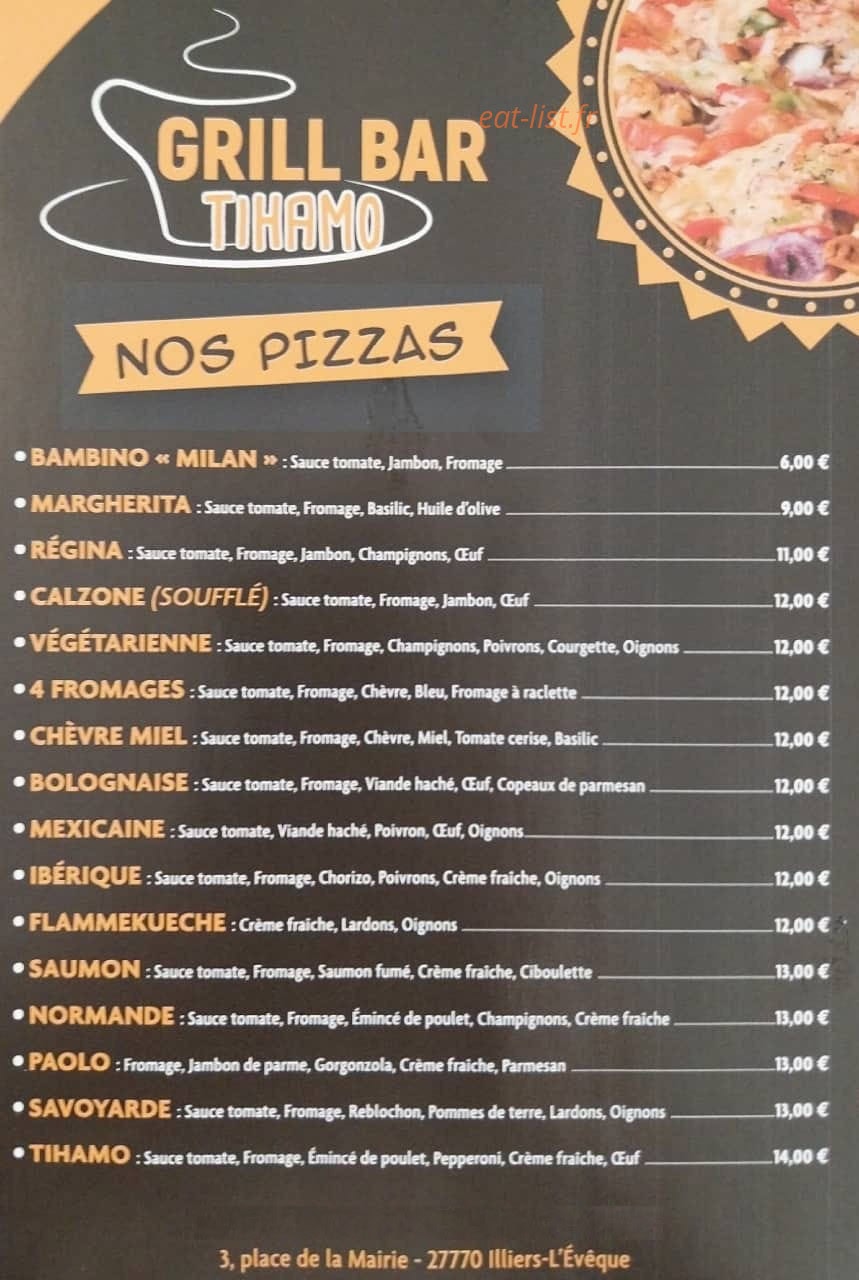 Grill bar Tihamo — carte page 2