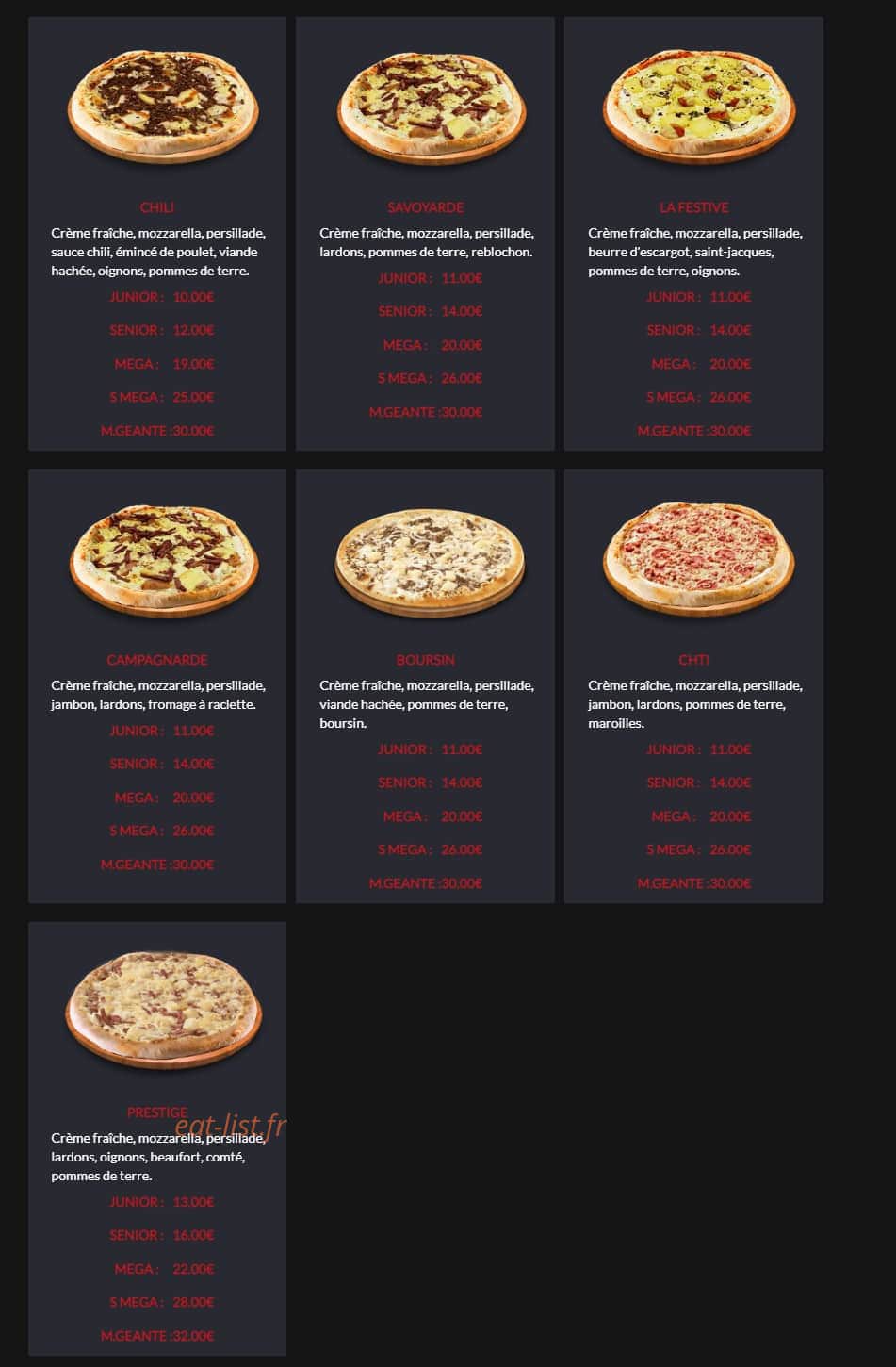 Pizza Palace — carte page 6