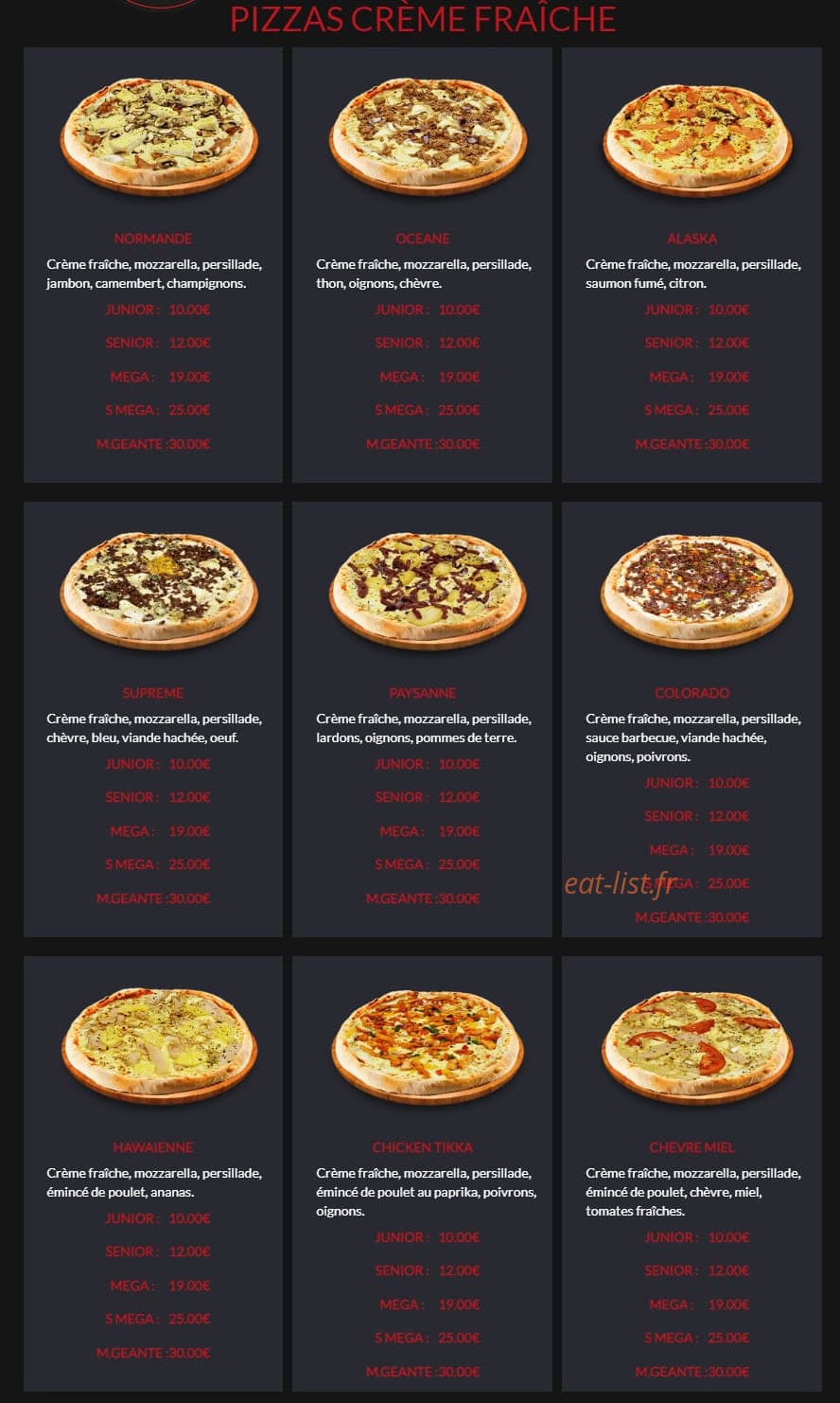 Pizza Palace — carte page 5
