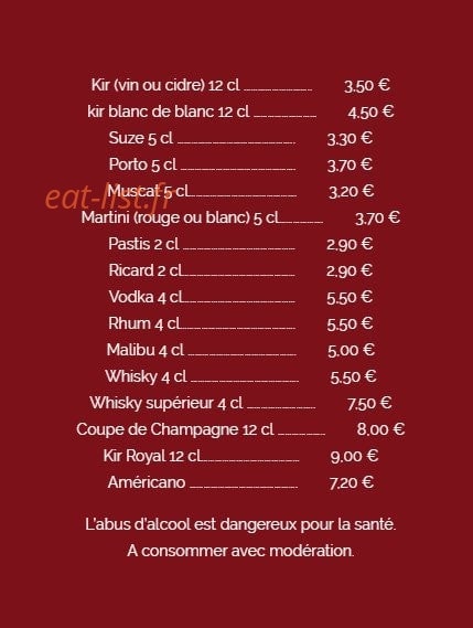 La Crêpe dans le Bec — carte page 8