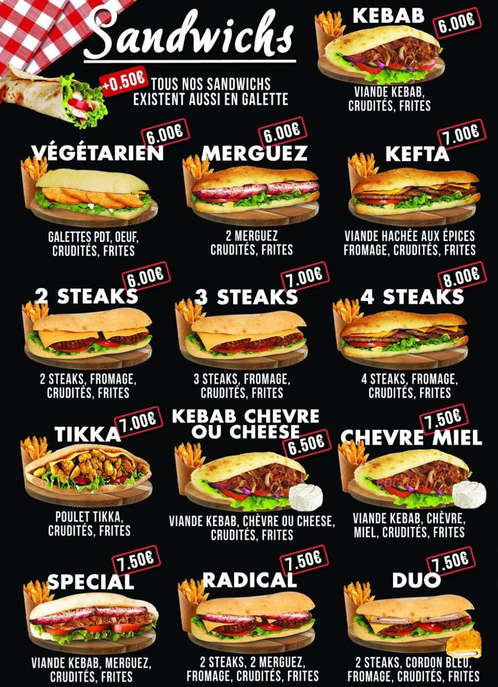 Class Food — carte page 3
