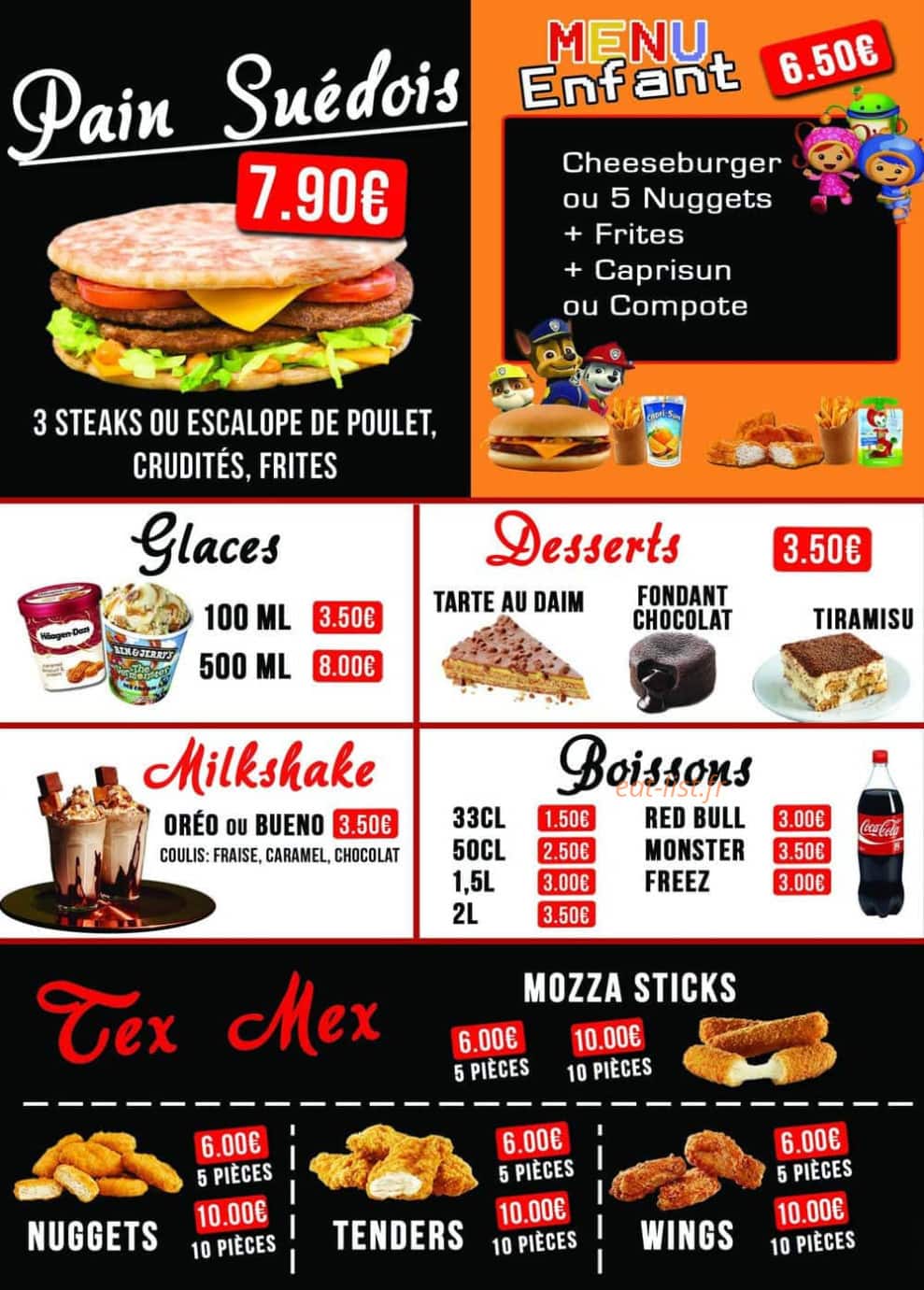 Class Food — carte page 6