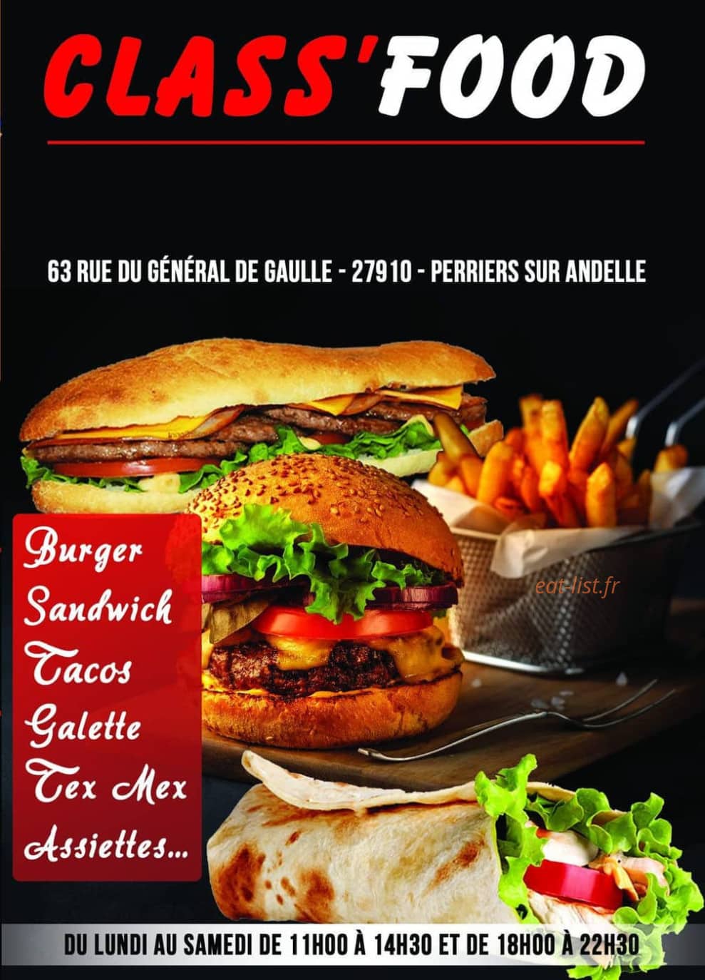 Class Food — carte page 1