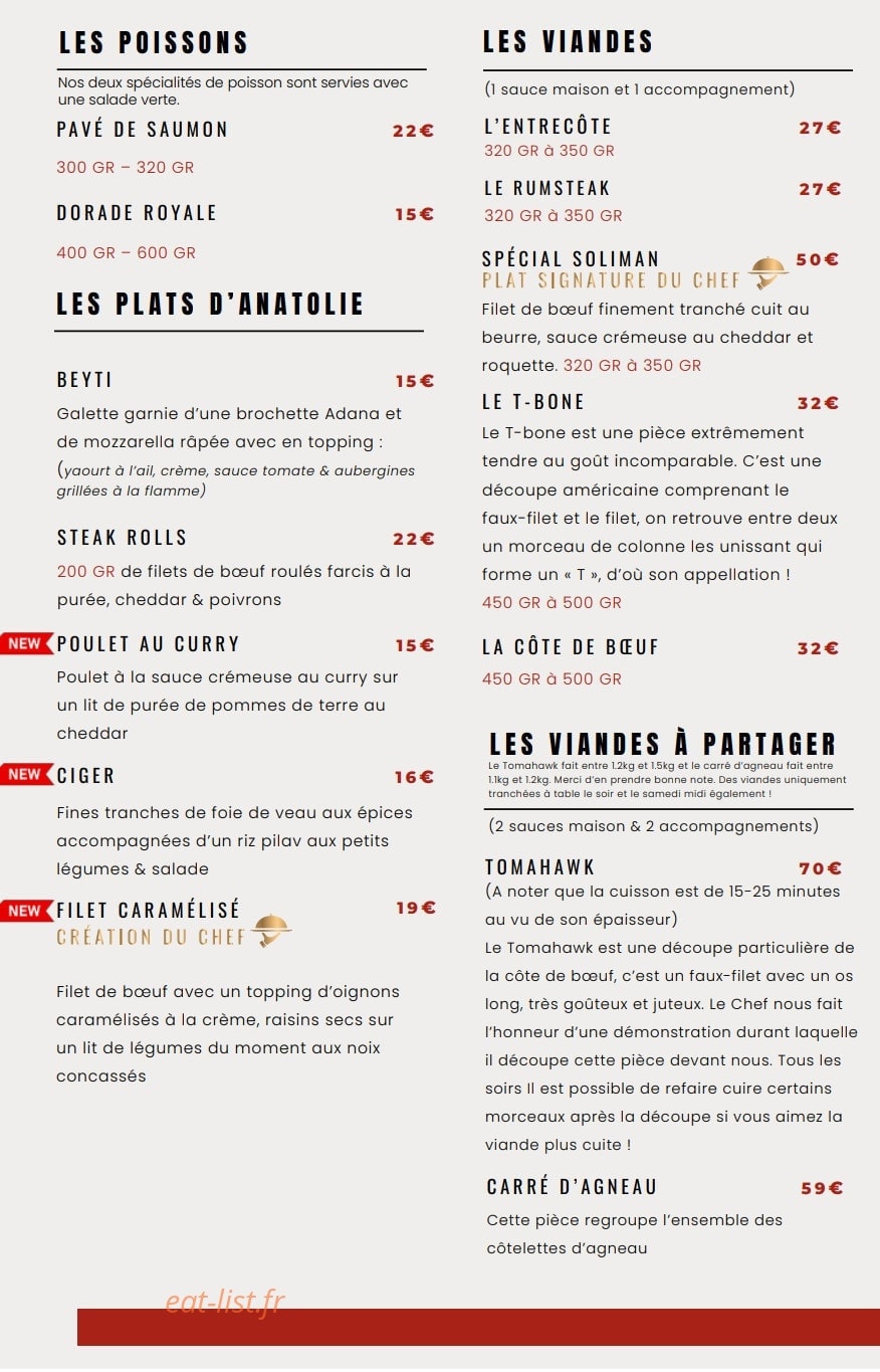 Big Beef SteakHouse — carte page 3