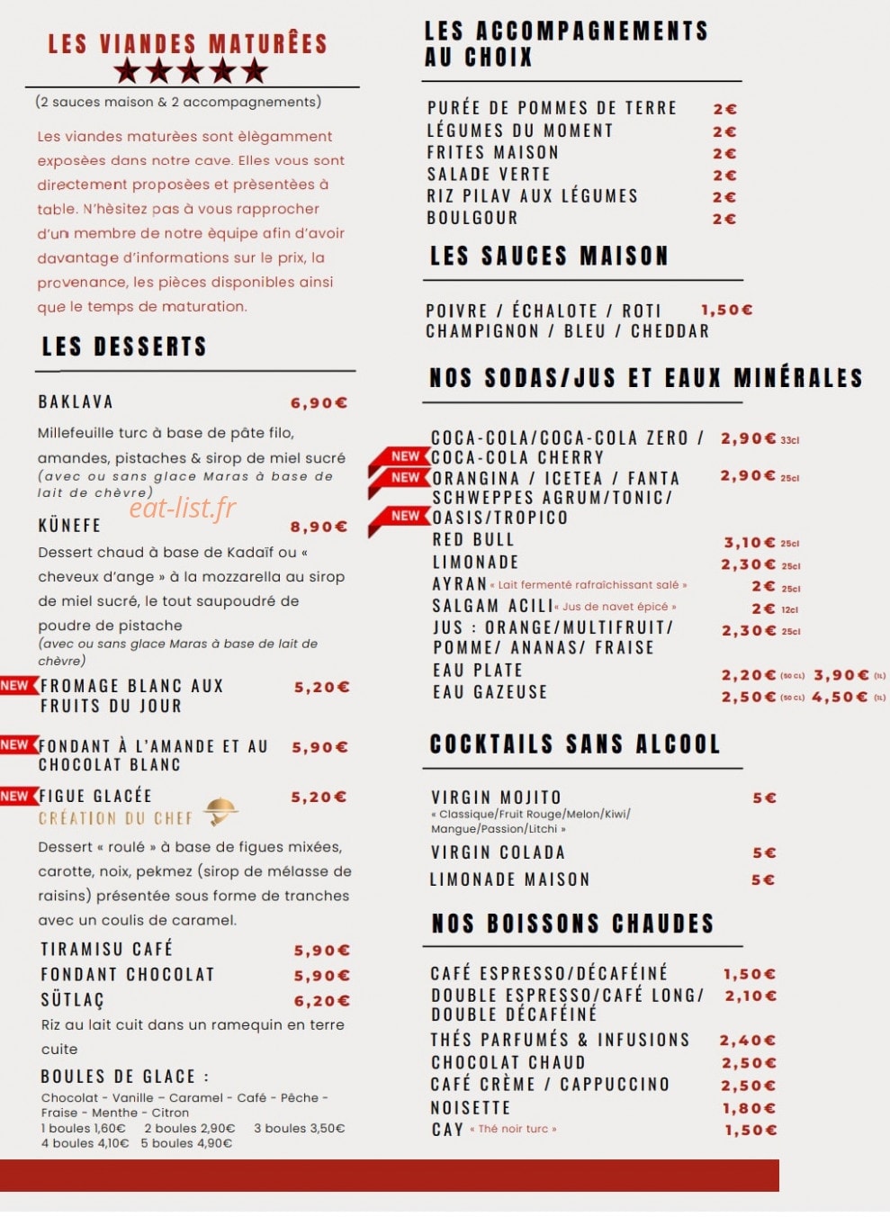 Big Beef SteakHouse — carte page 4