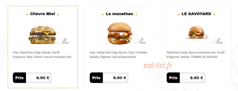 My Burger — carte page 3