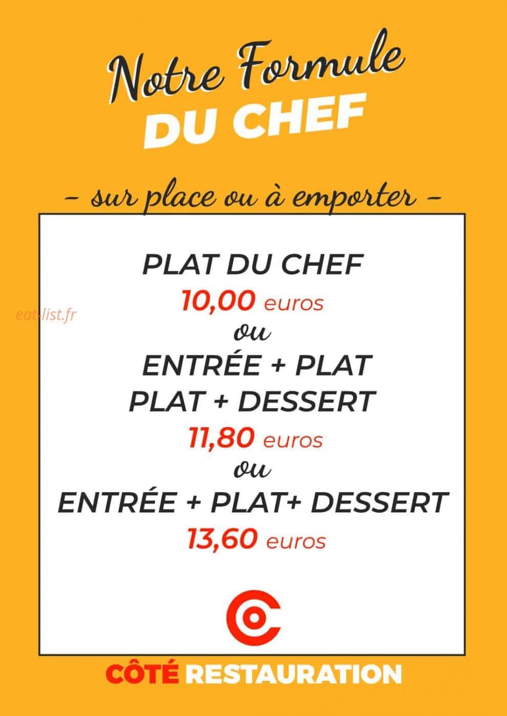 Côté restauration — carte page 2
