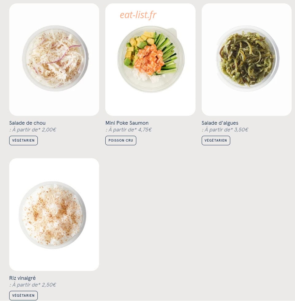 Carte et menu de Sushi Daily à Guichainville — Les accompagnements