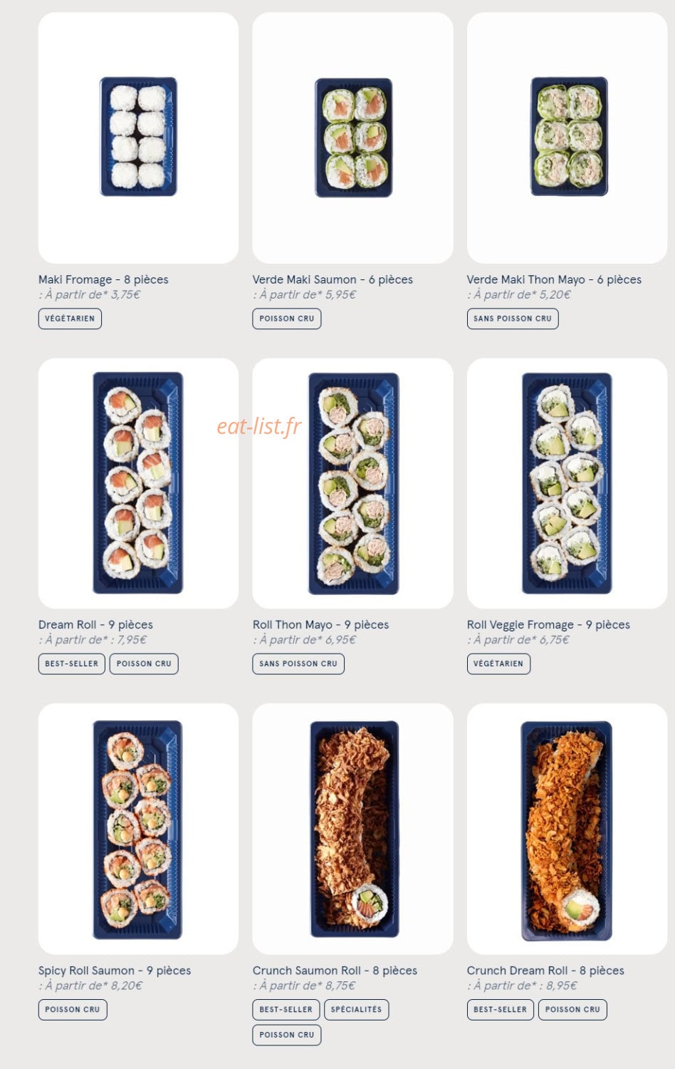 Carte et menu de Sushi Daily à Guichainville — Les makis et rolls page 2