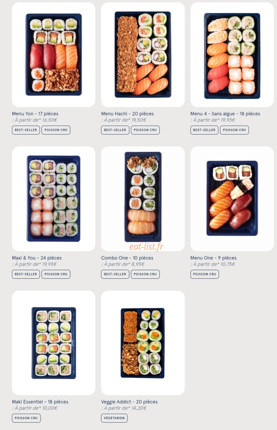 Carte et menu de Sushi Daily à Guichainville — Les assortiments suite