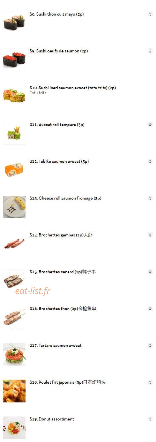 Chez Yoshinoya — carte page 9