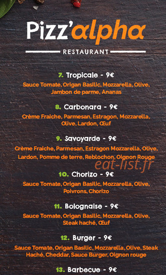 Pizz alpha — carte page 2