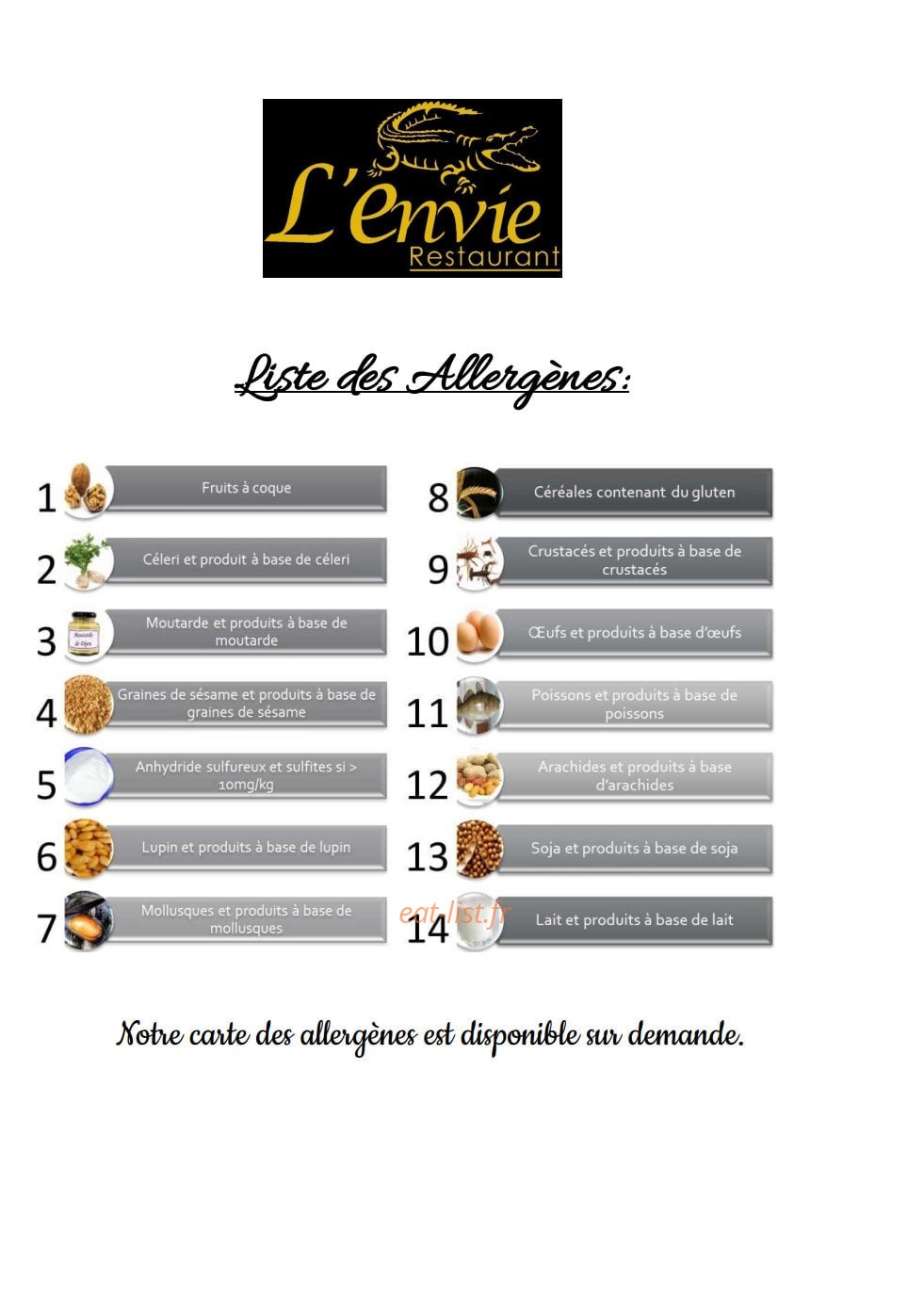 Restaurant l'envie — carte page 2