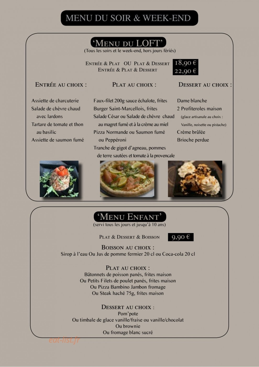 Le Loft — carte page 17