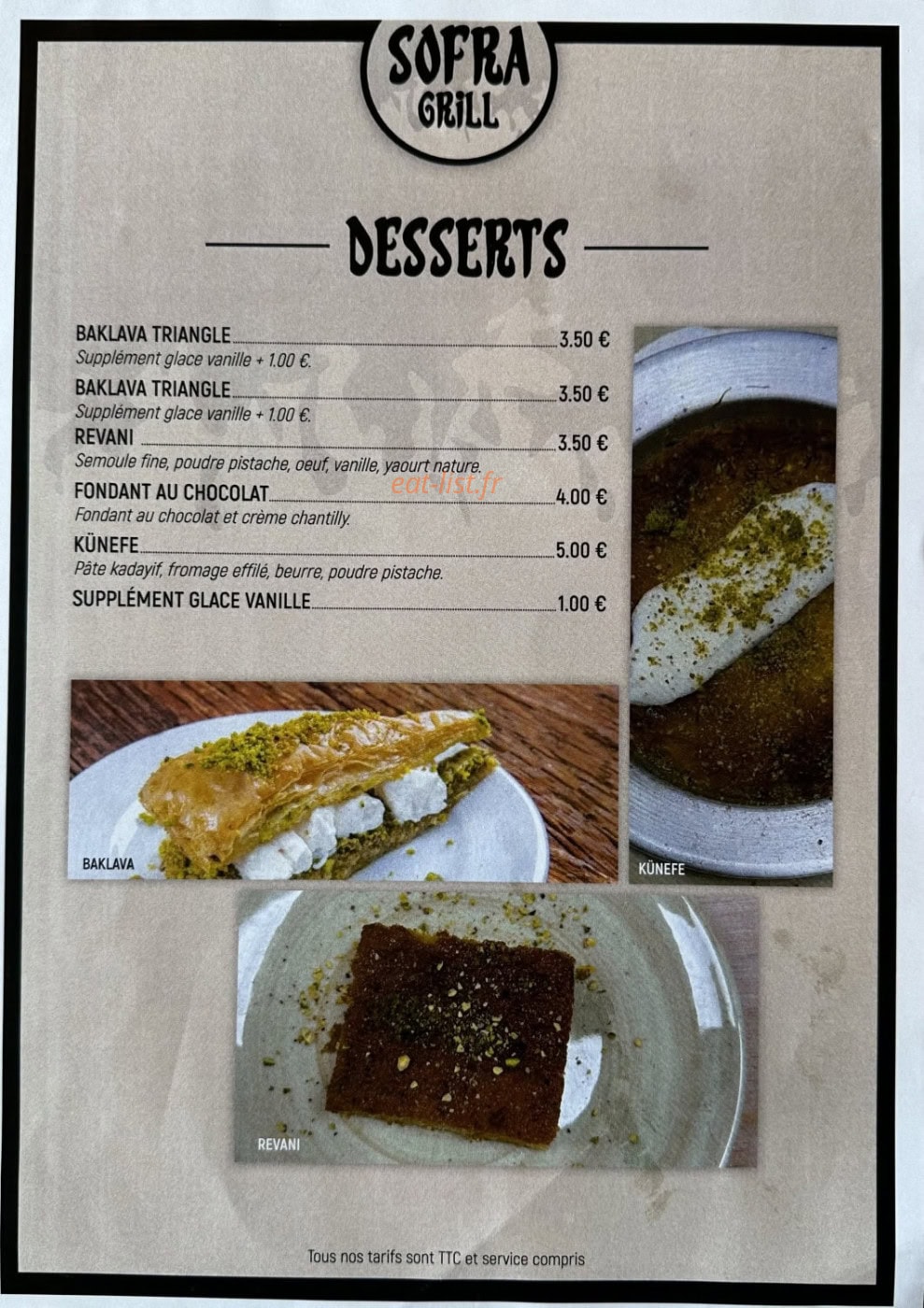 Sofra Grill — carte page 6