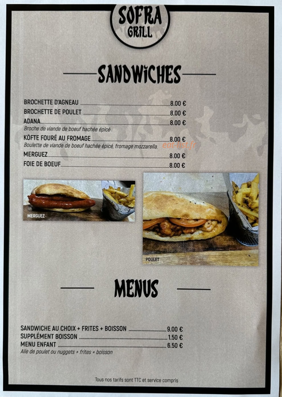 Sofra Grill — carte page 4