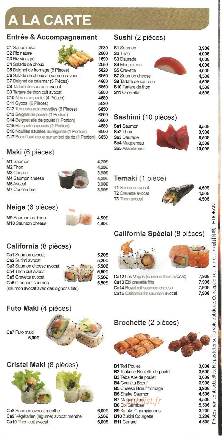 Sushi kyodai — carte page 6