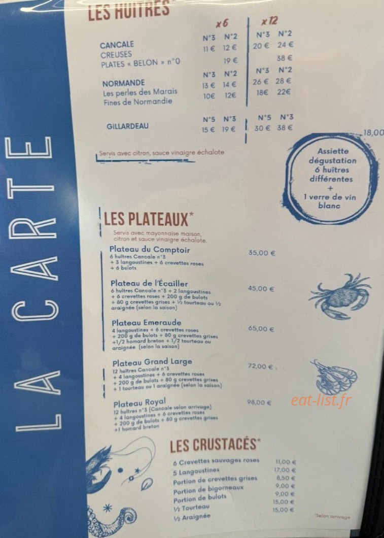 Aux Comptoirs — carte page 3
