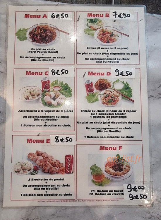 Aux Délices Chez Jade — carte page 1
