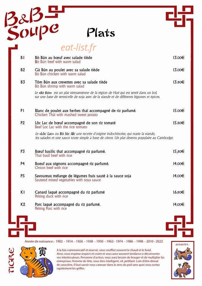 B&B Soupe — carte page 3