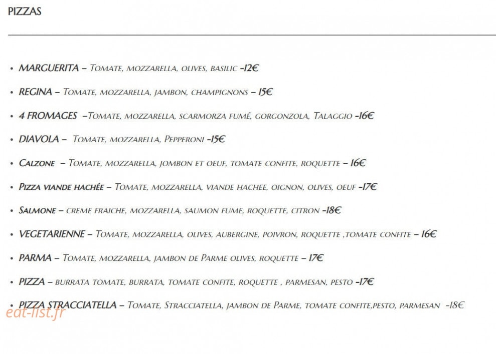 Bistrot 73 — carte page 3