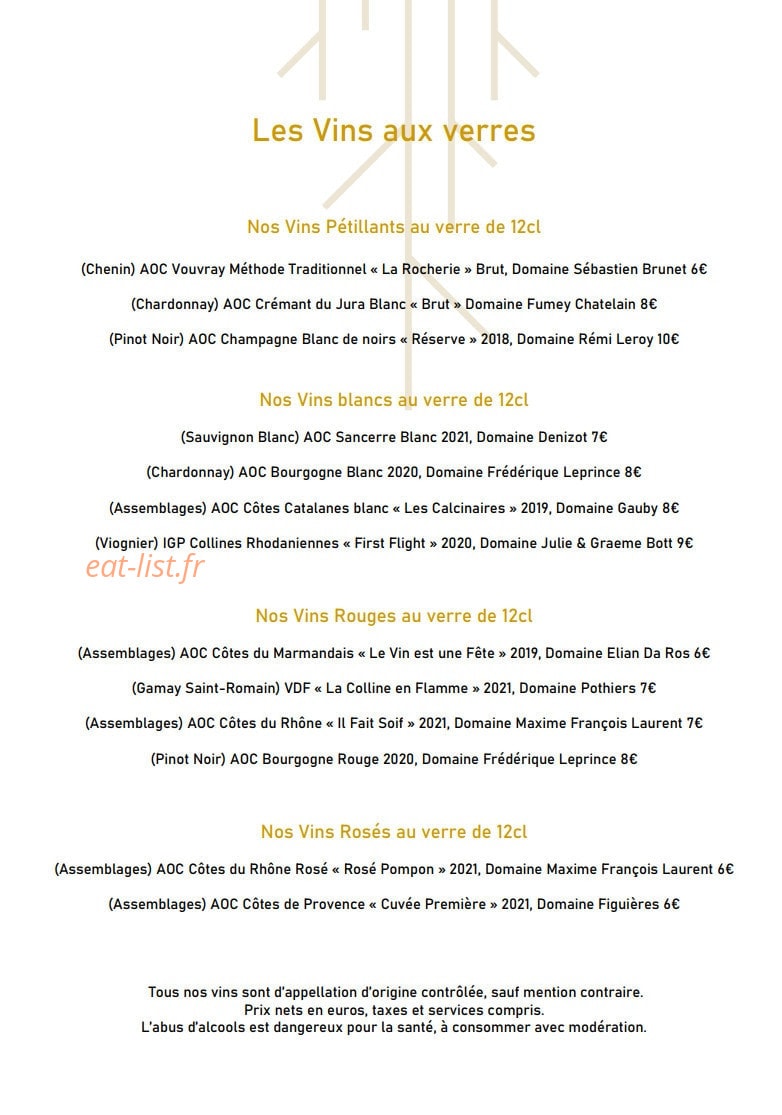 Bistrot Racines — carte page 5