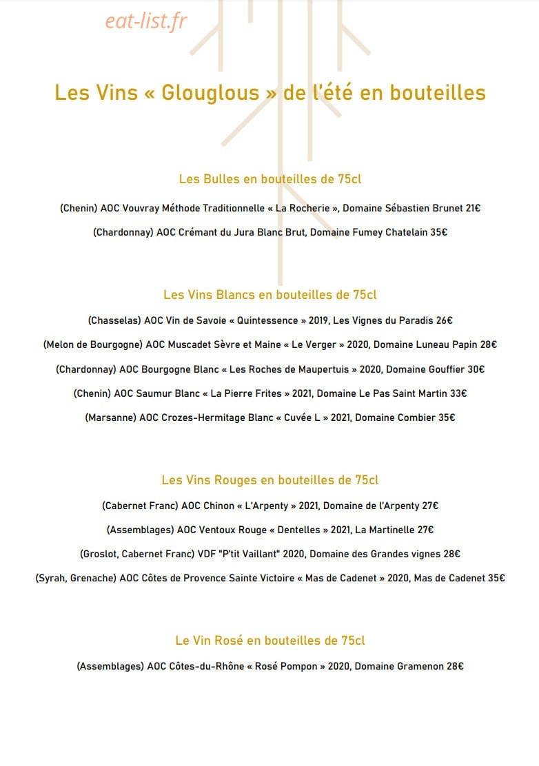 Bistrot Racines — carte page 4
