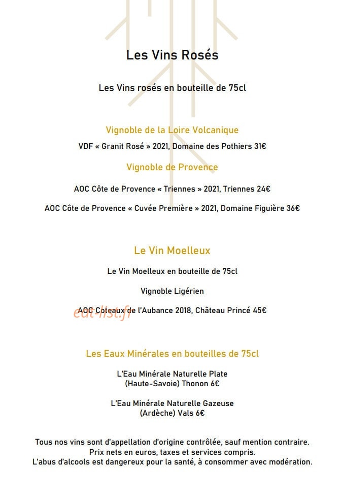Bistrot Racines — carte page 8