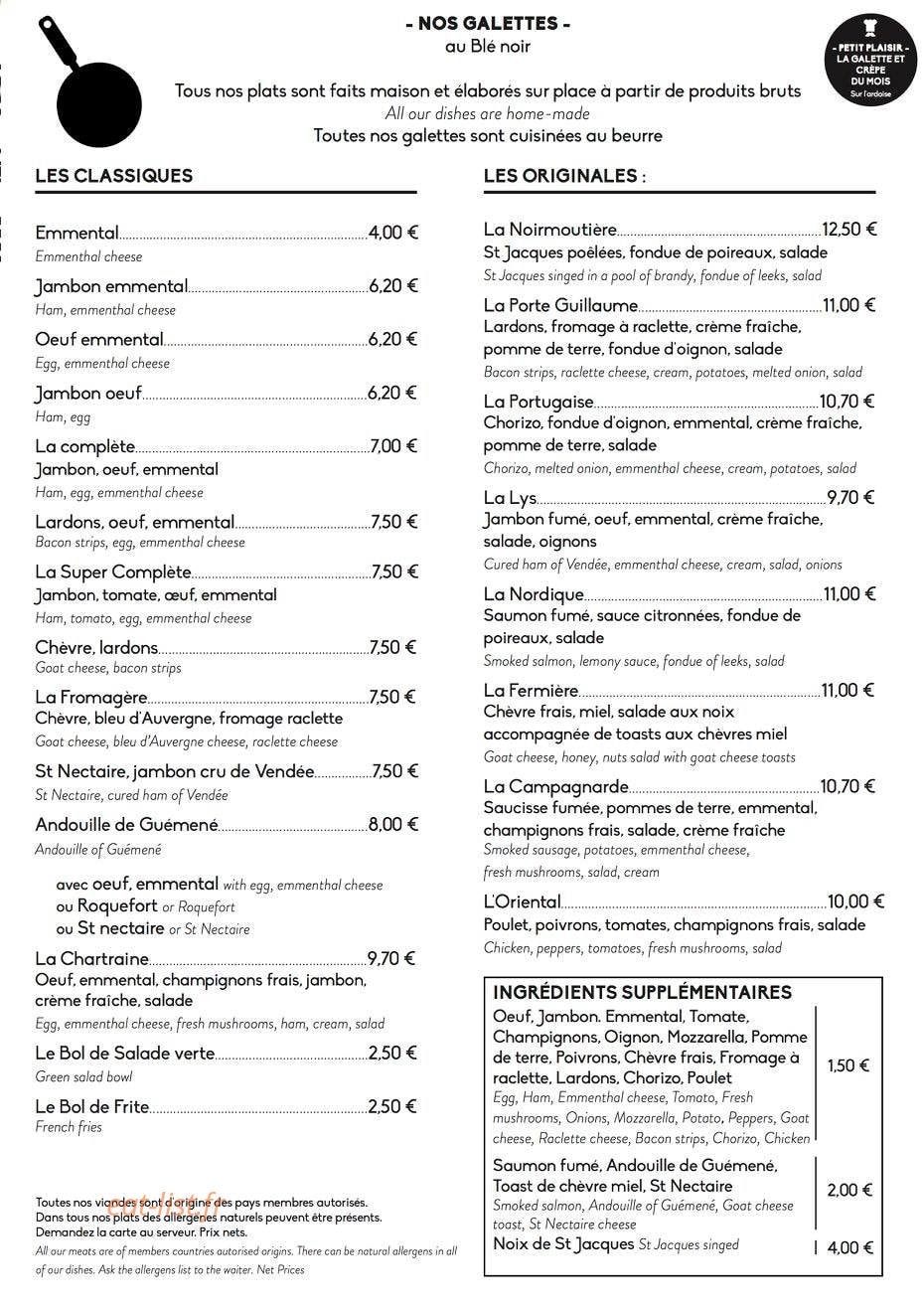 Crêperie les 3 lys — carte page 3