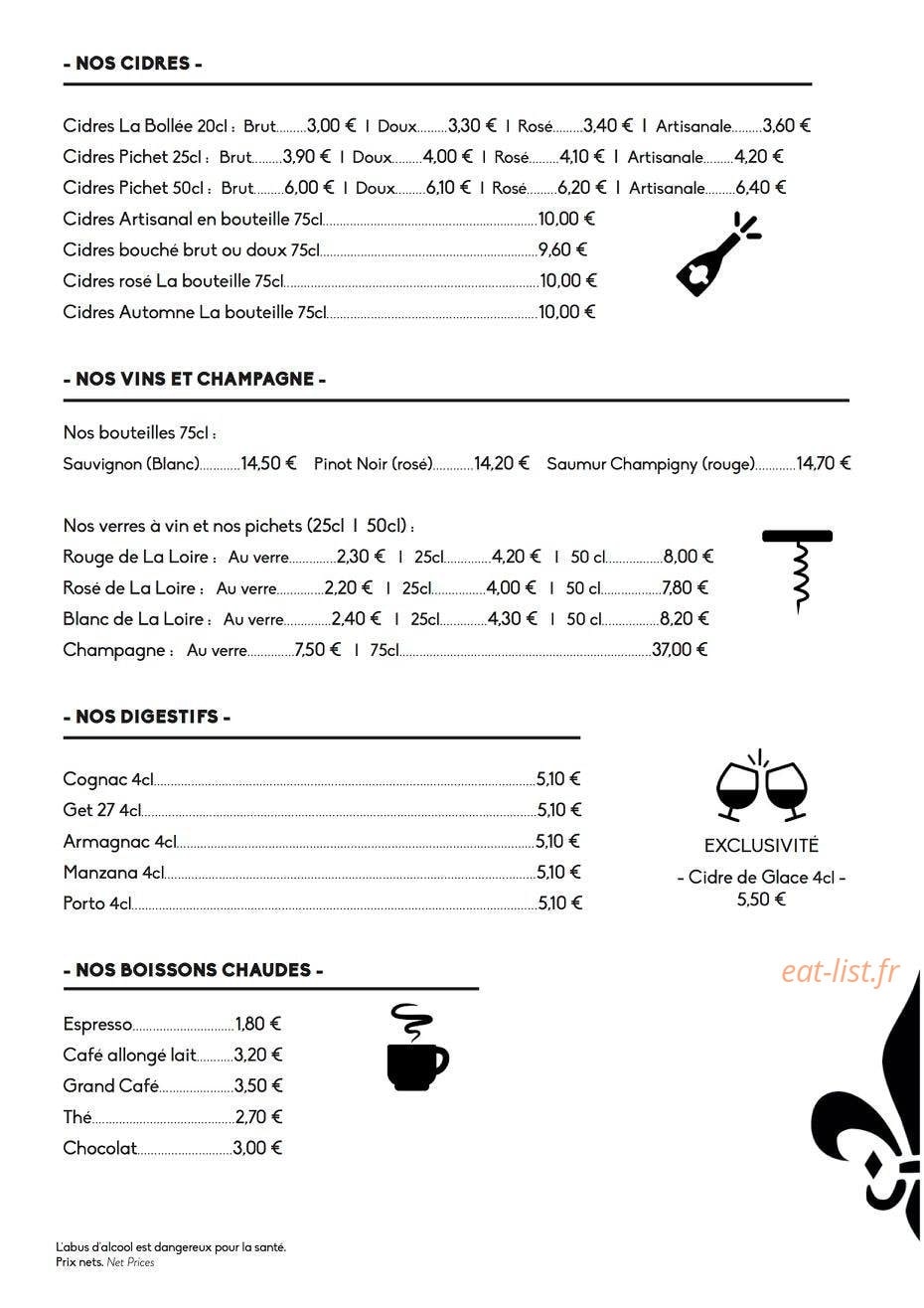 Crêperie les 3 lys — carte page 8
