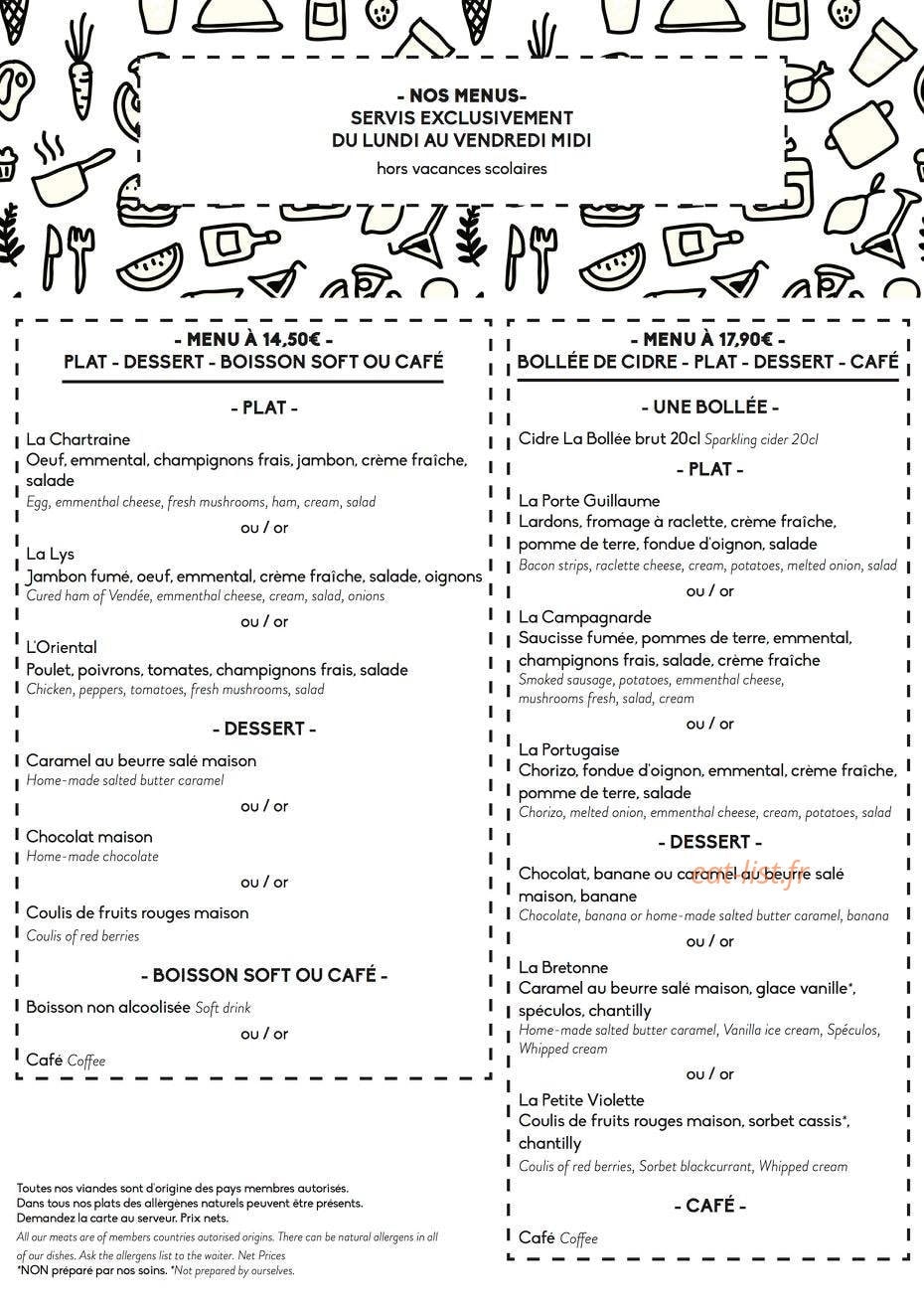 Crêperie les 3 lys — carte page 2