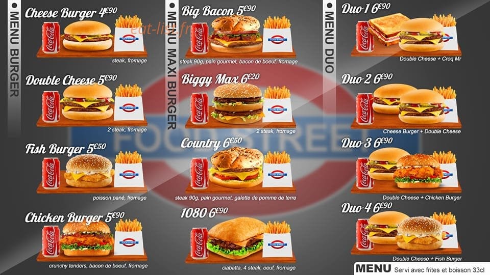 Food Street — carte page 3