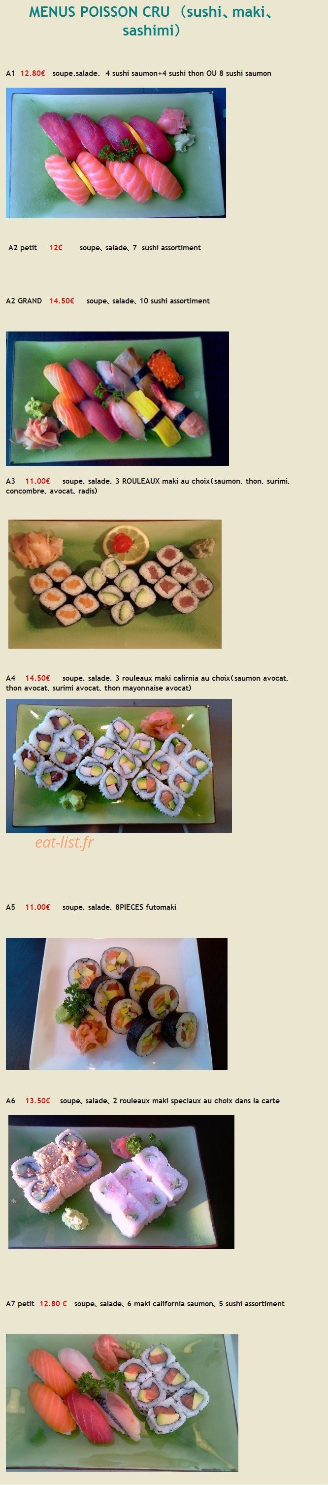 JBJ sushi — carte page 3