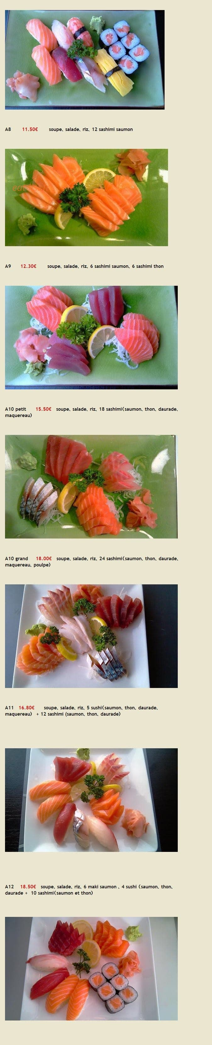 JBJ sushi — carte page 4