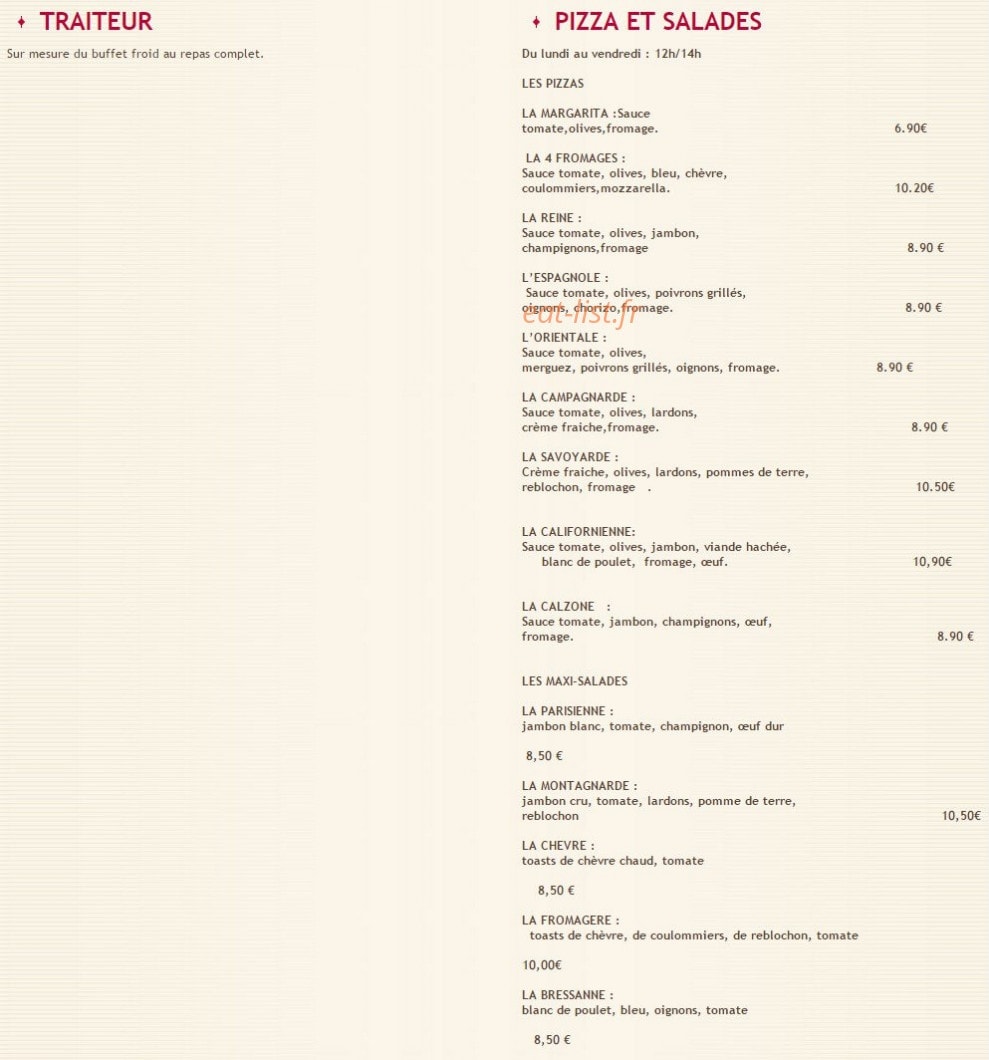 L'Aquarelle — carte page 2