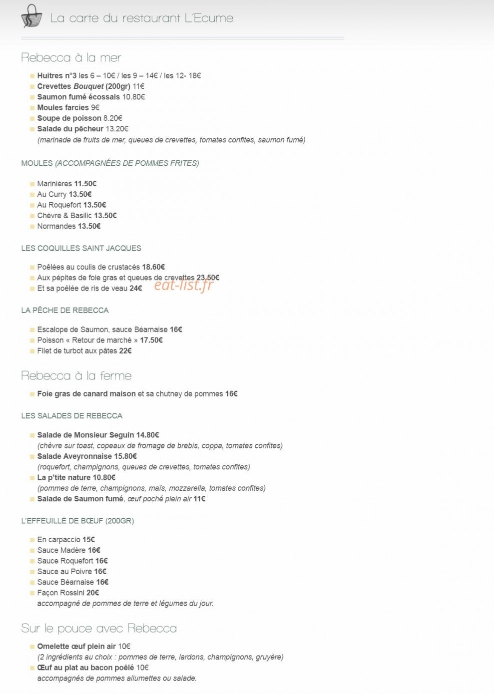 L'Ecume — carte page 2
