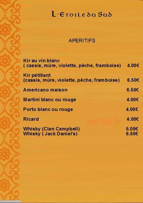 L'étoile du Sud — carte page 5