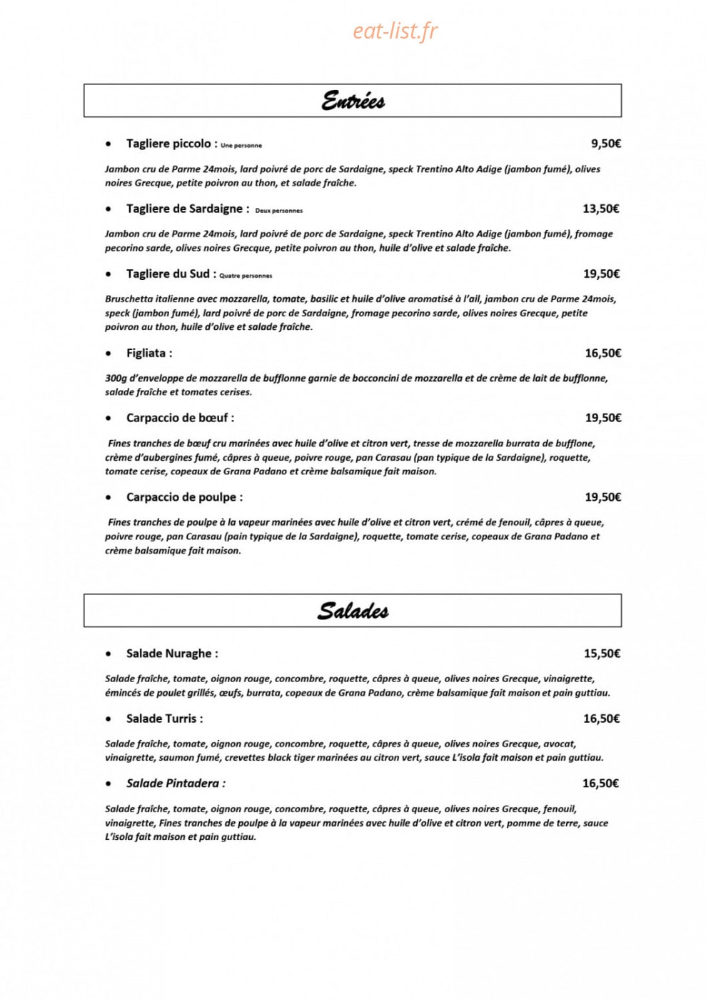 L'Isola — carte page 1