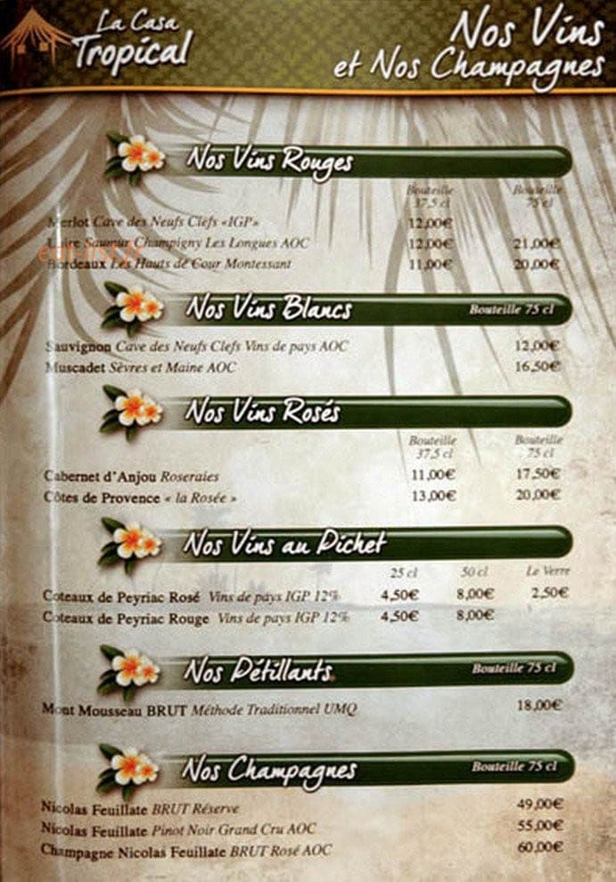 La Casa Tropical — carte page 6