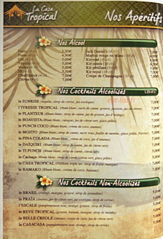 La Casa Tropical — carte page 5