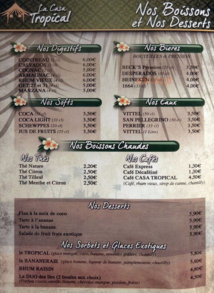 La Casa Tropical — carte page 4