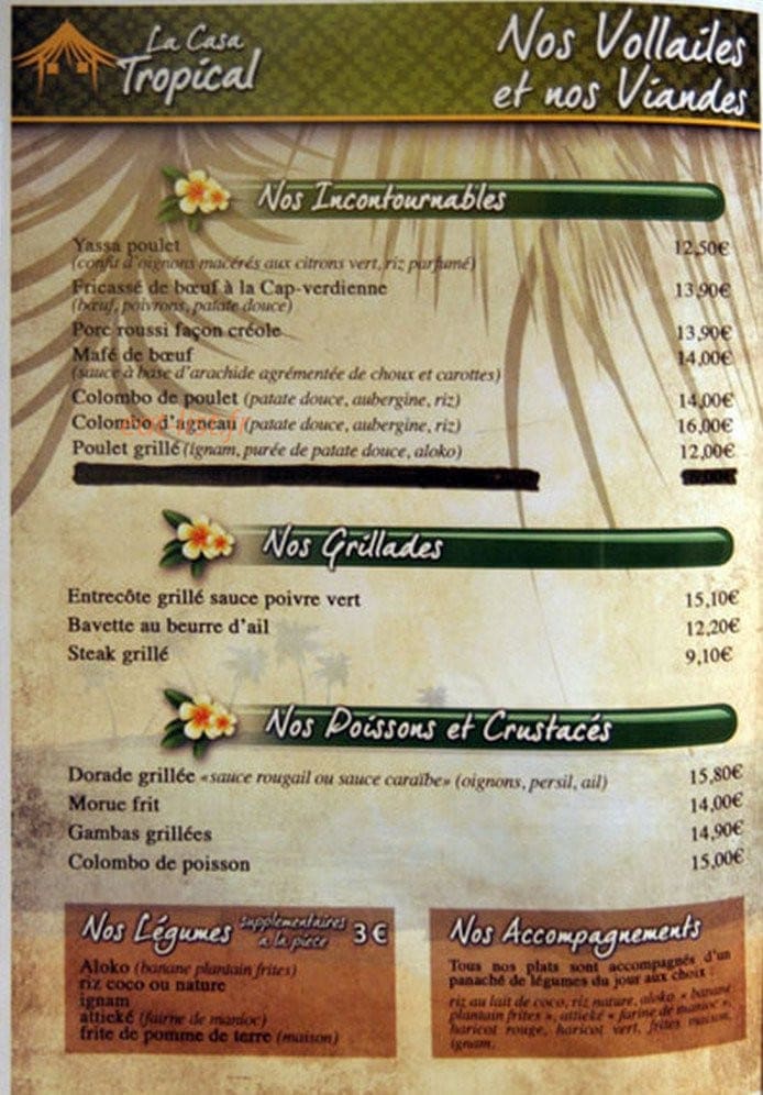 La Casa Tropical — carte page 2