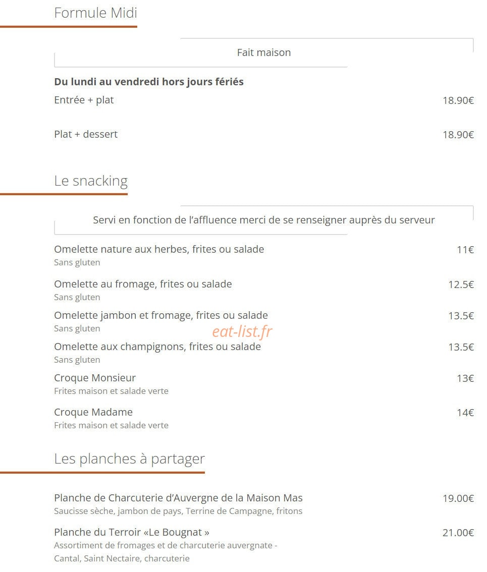 Le Café Serpente — carte page 6