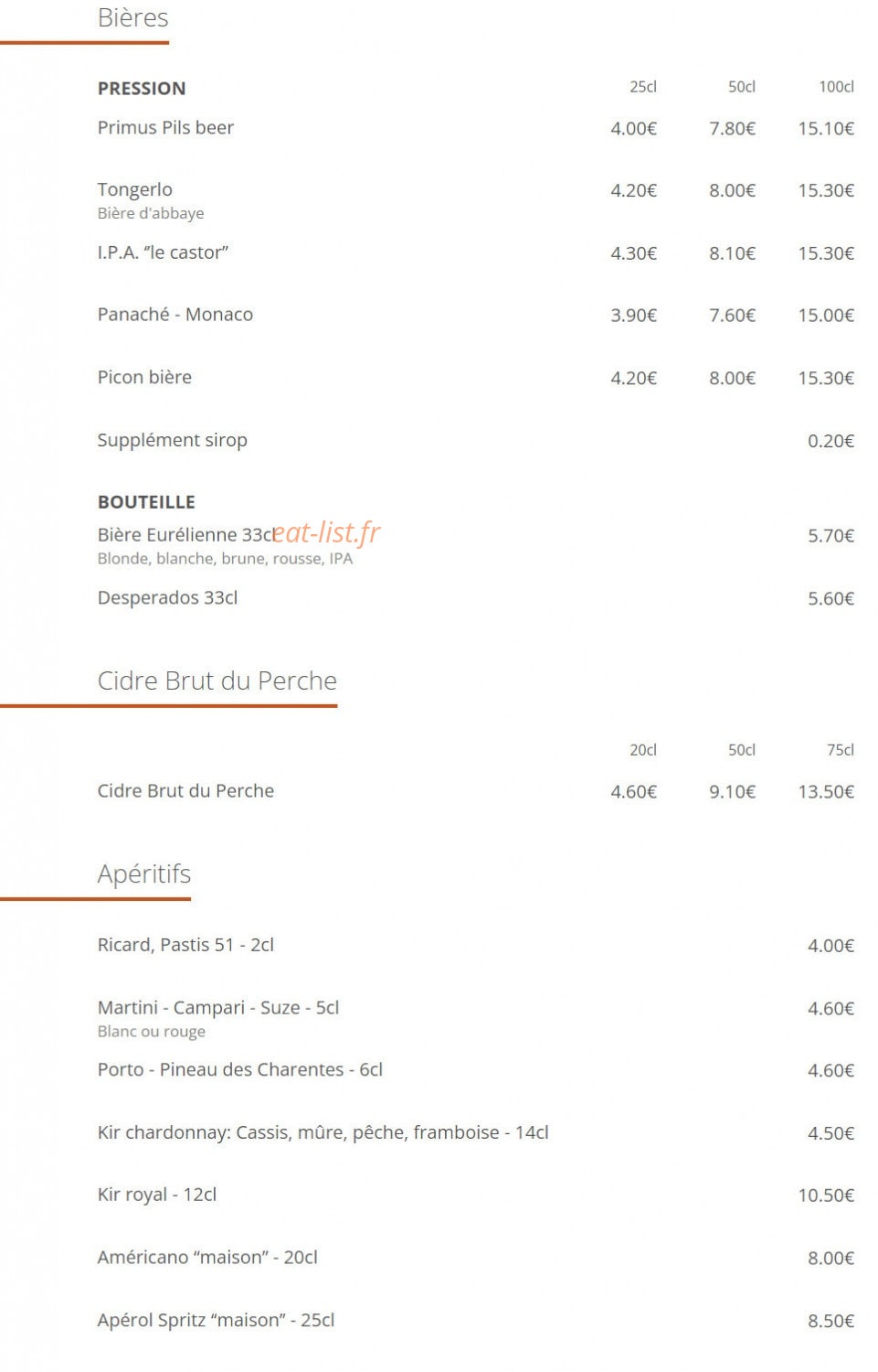 Le Café Serpente — carte page 9