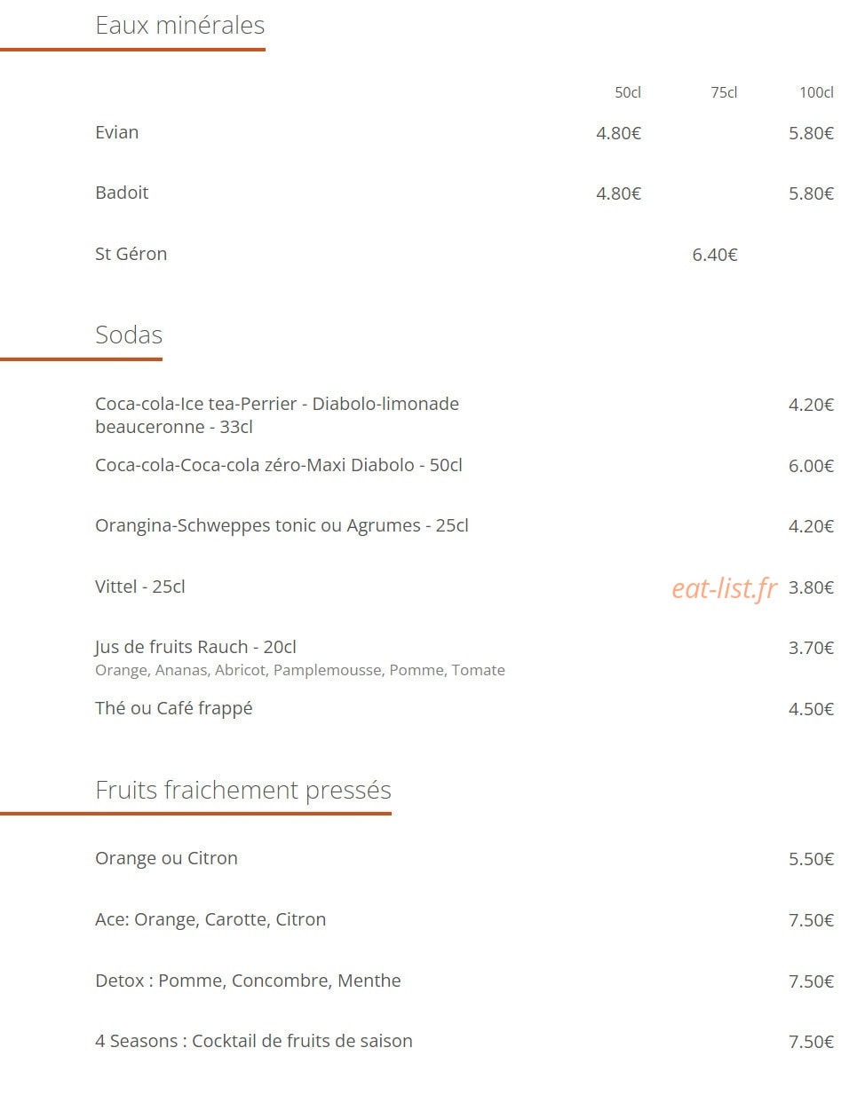 Le Café Serpente — carte page 7
