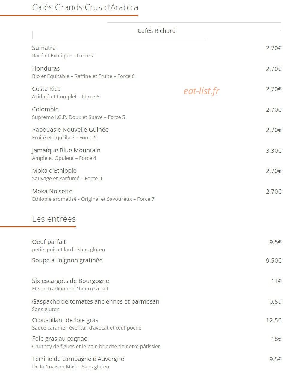 Le Café Serpente — carte page 2
