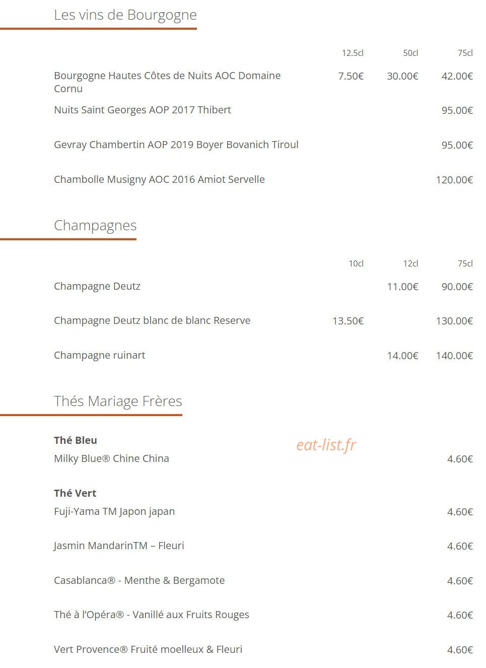 Le Café Serpente — carte page 13